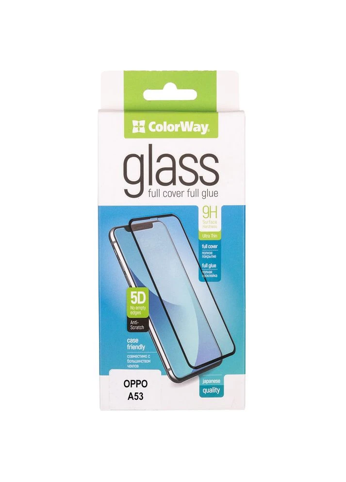 Захисне скло 9H FC glue для OPPO A53 Black (CW-GSFGOA53-BK) Colorway (363837728)
