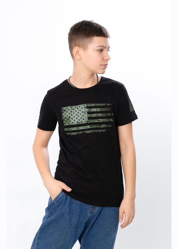 Черная летняя футболка для мальчика (подростковая) Носи своє