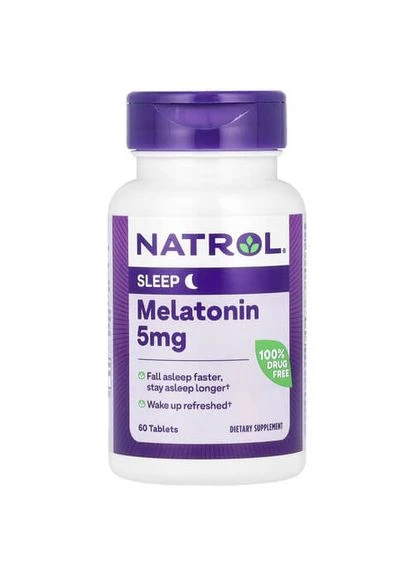 Melatonin 5 mg 60 таблеток Natrol (387020633)