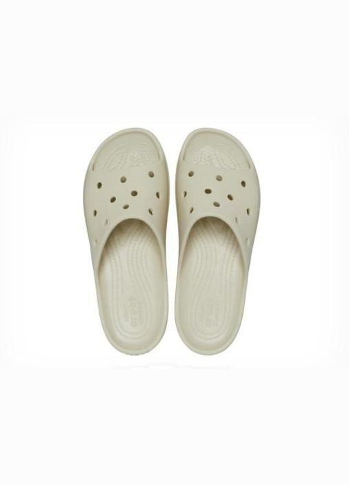 Бежевые женские кроксы classic platform slide m5w7-37-24 см bone 208180 Crocs