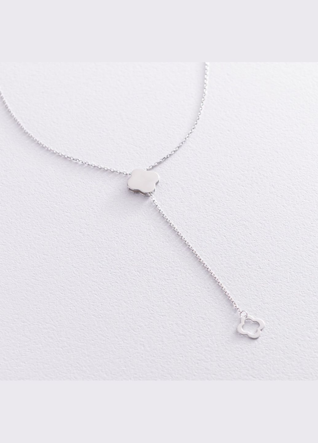 Колье Клевер в белом золоте кол01902 45 Oniks (264024386)