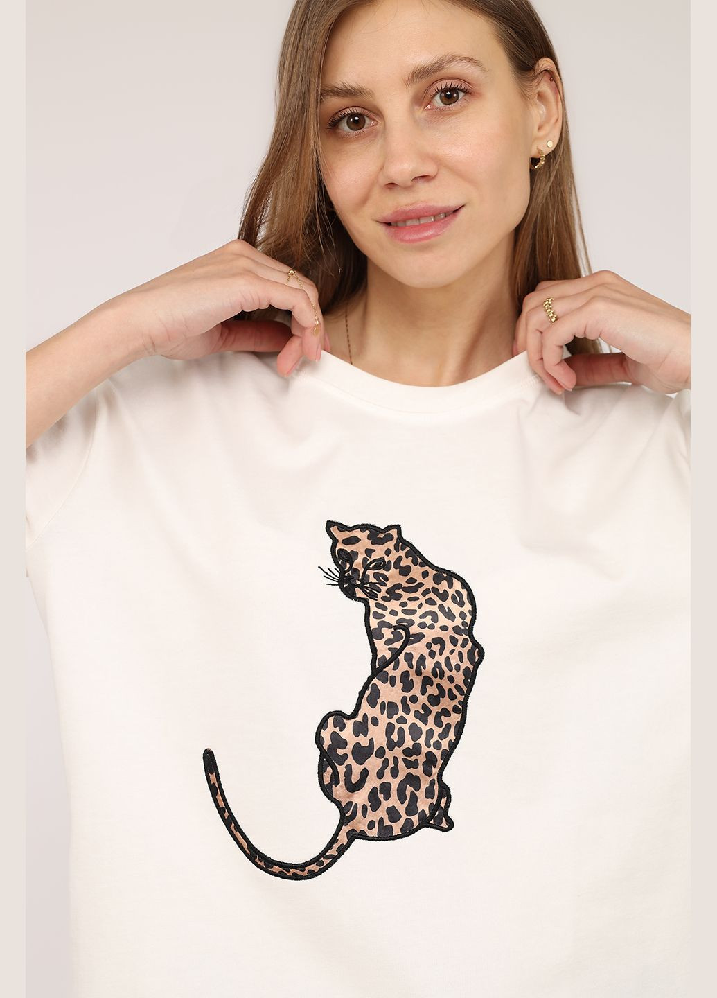 Футболка з коротким рукавом жіноча колір білий ЦБ-00275241 Bisou - (329033937)