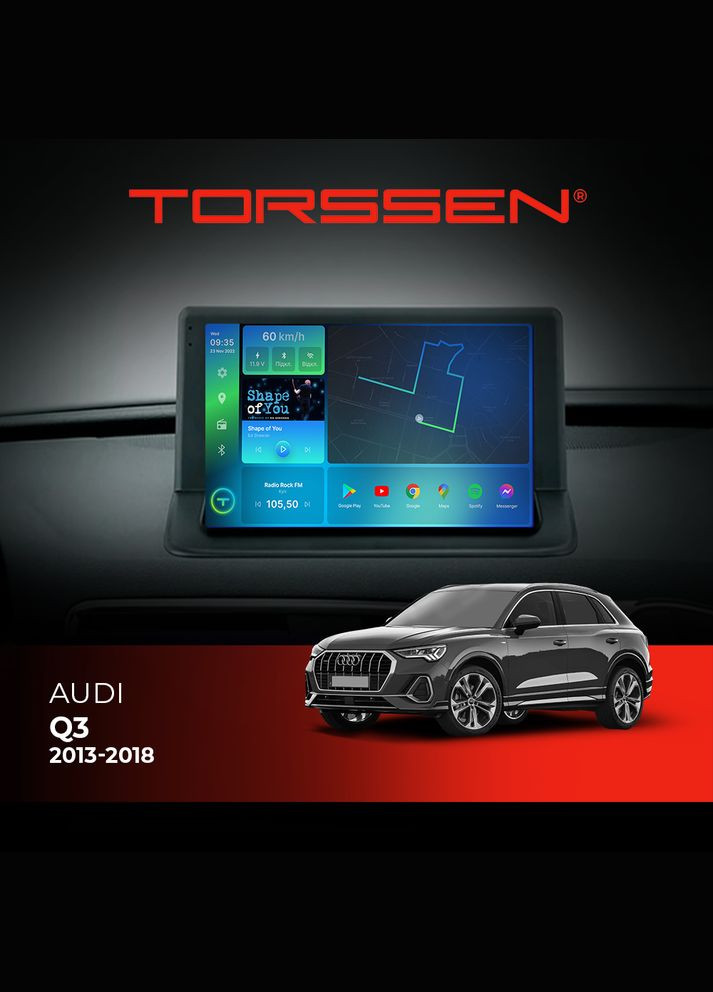 Штатная магнитола Audi Q3 1318 FL9 4+64Gb 4G Carplay DSP Torssen (307087569)