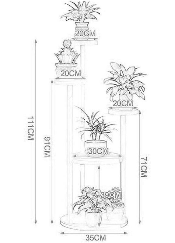 Подставка для цветов из дерева Квинтела зефир (ЦВТ-010820) No Brand (328224936)
