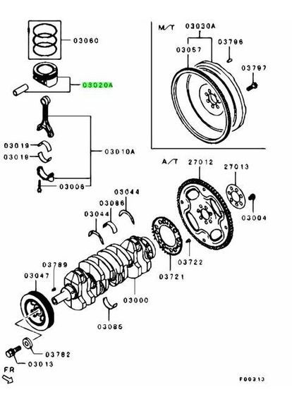 Поршні стандарт 43692STD, Mitsubishi Outlander, ASX, Lancer 2007- OEM 1110B478 Teikin (354822883)