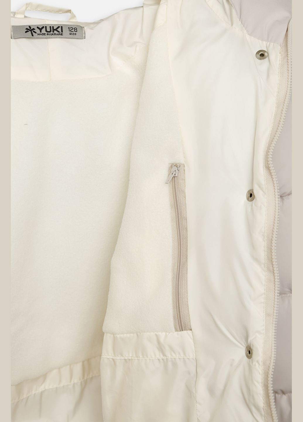 Молочная зимняя куртка зимняя для девочки цвет молочный цб-00255557 Yuki