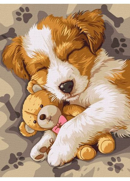 Картина за номерами - Сплячий джек-рассел ©art_selena_ua 30х40 см IDEYKA (362203714)