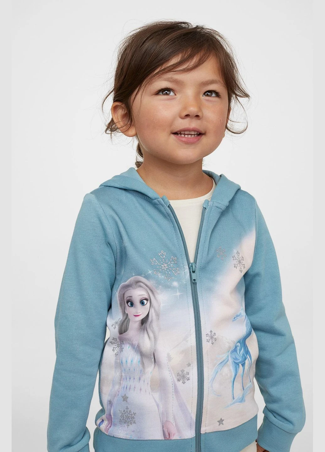 Толстовка фліс,блакитний з принтом, H&M (308794625)