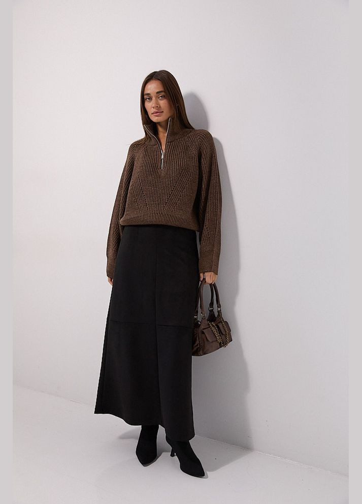 Черная длинная замшевая юбка Arjen