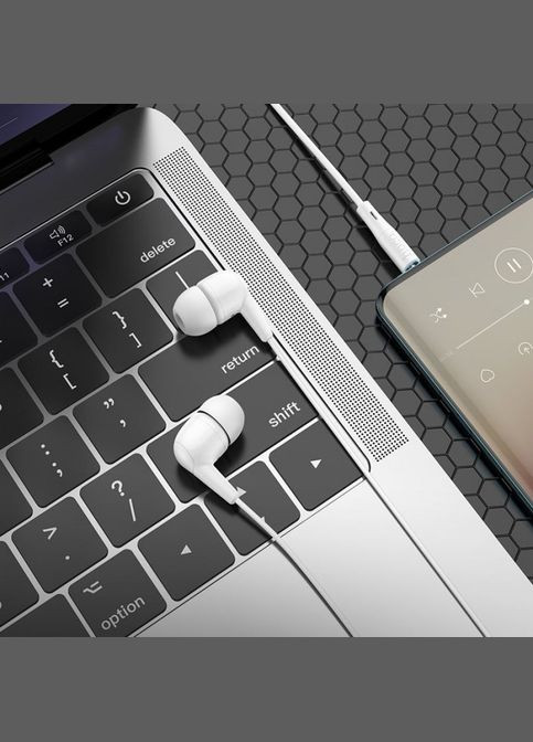 Дротові навушники вакуумні 3.5mm M97 Enjoy з мікрофоном 1.2m Білі Hoco (297443130)