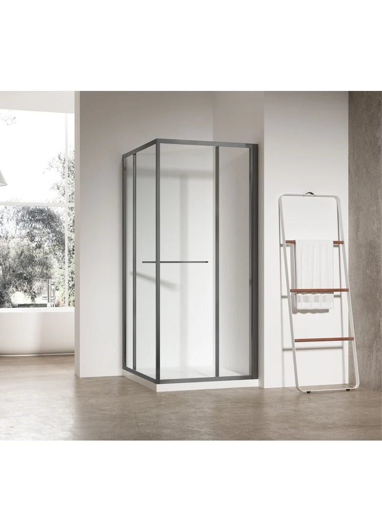 Душова кабіна без піддону SR SC09-90x90x200-L-TR-07 прозоре скло Easy Clean 6мм Графіт (KR5685) KOER (388159369)