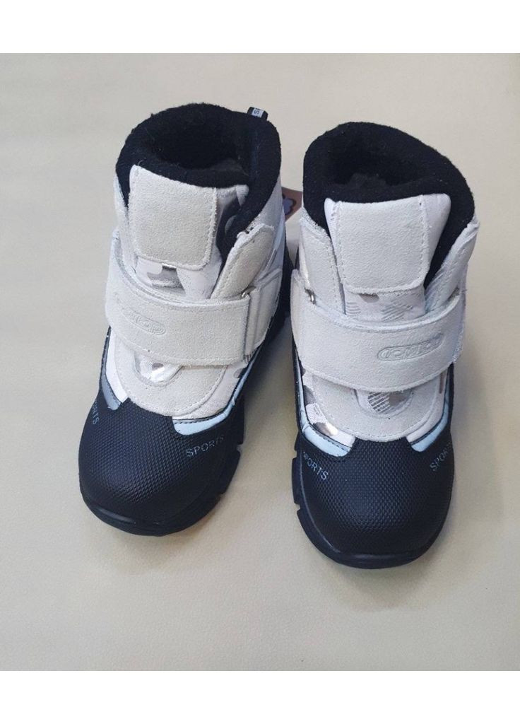 Цветные ботинки зимние 2620 для девочек черно-серебристые, замш+текстиль. размер 26 Topitop