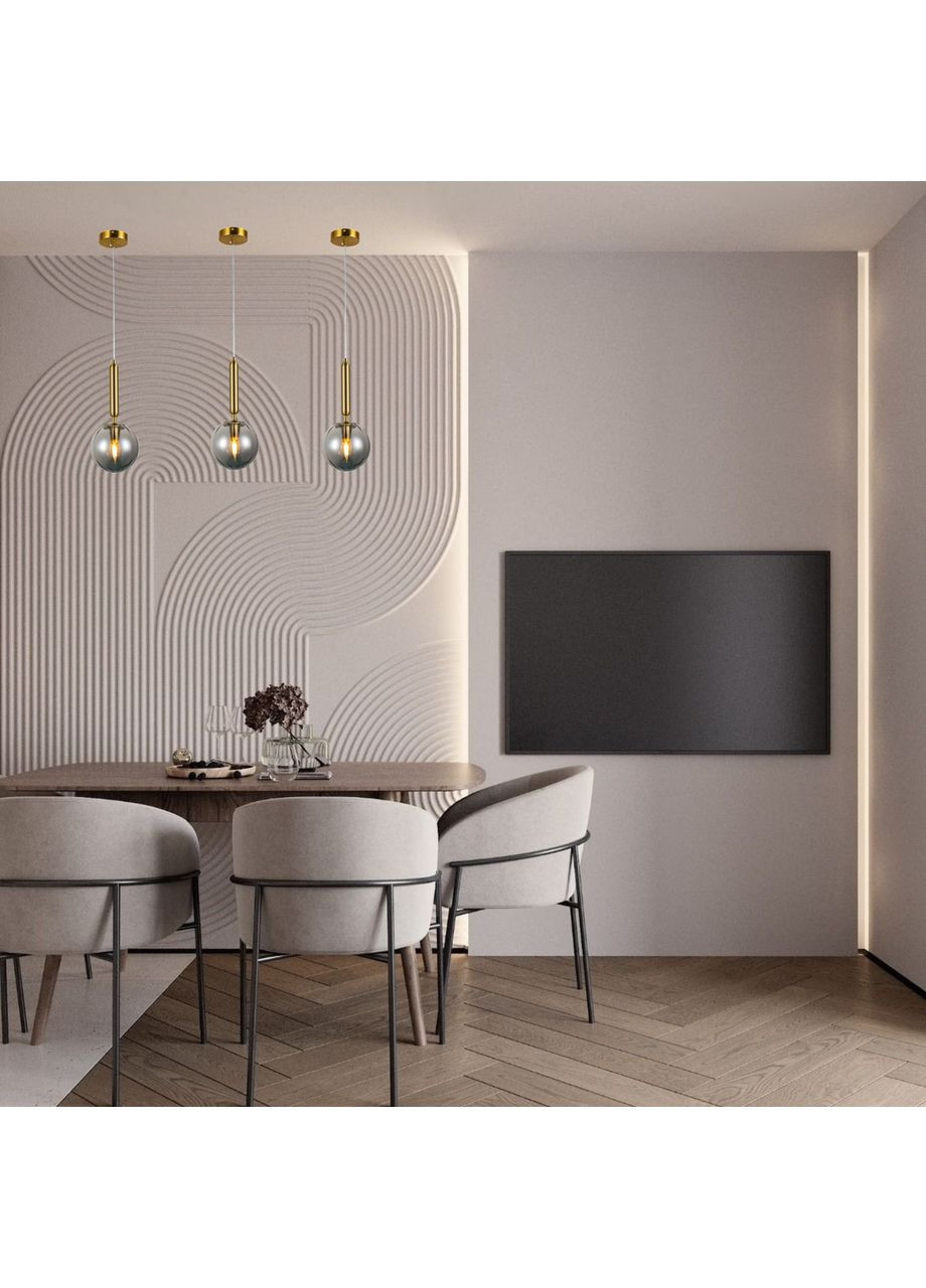 Скляний підвіс 15см з графітовим плафоном (800-P3003-1) No Brand (370071864)