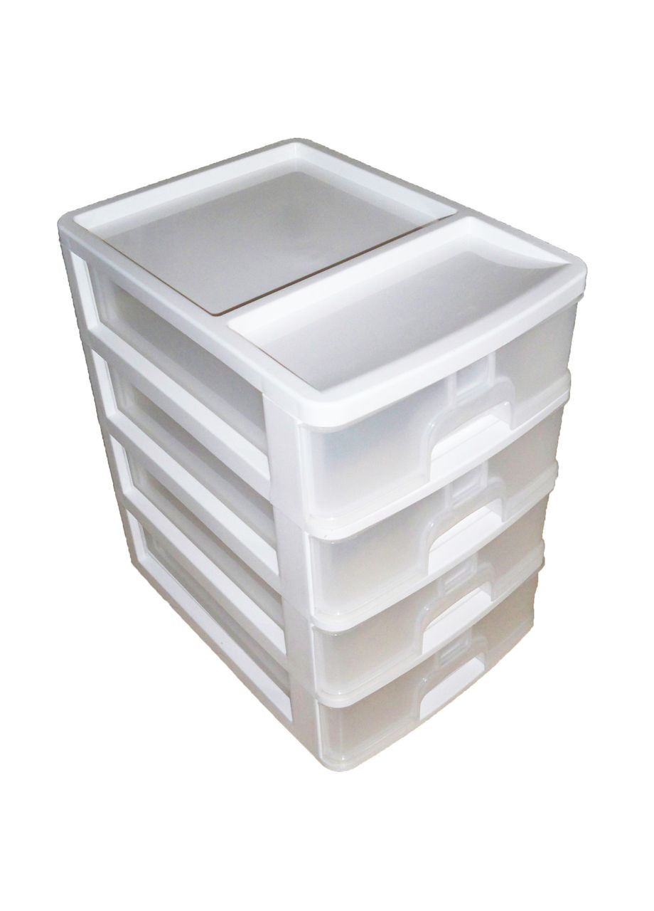 Мини комод на 4 ящика "А4" Белый. R-Plastic (345122406)