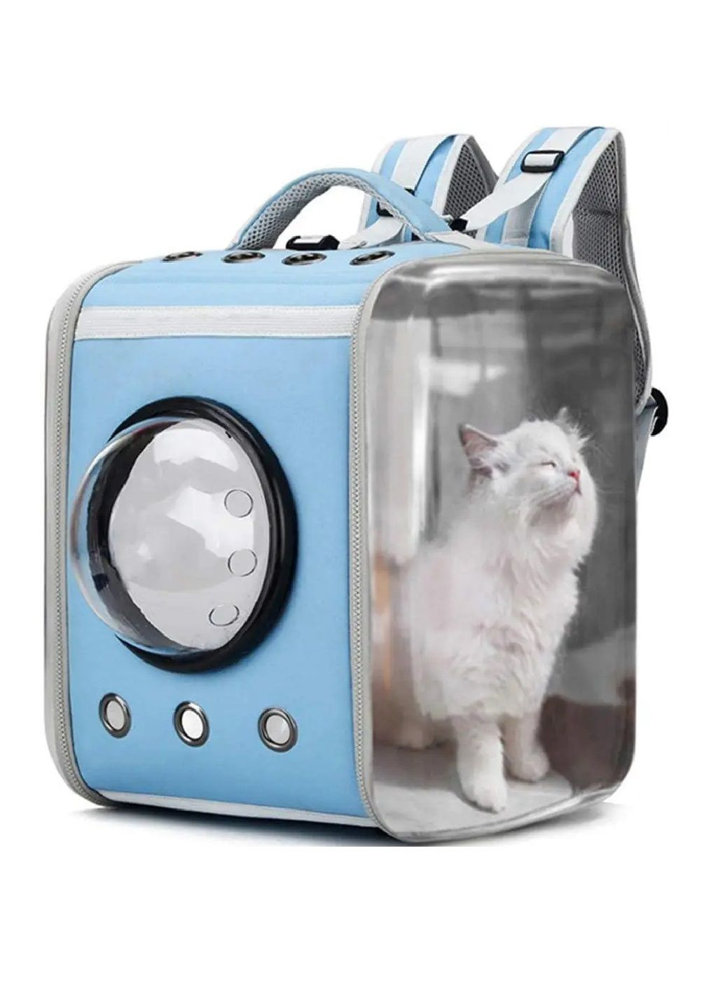 Рюкзак переноска для транспортировки животных кошек собак с прозрачными стенками вентиляцией 39x30x30 см (477234-Prob) Голубой Unbranded (295898145)