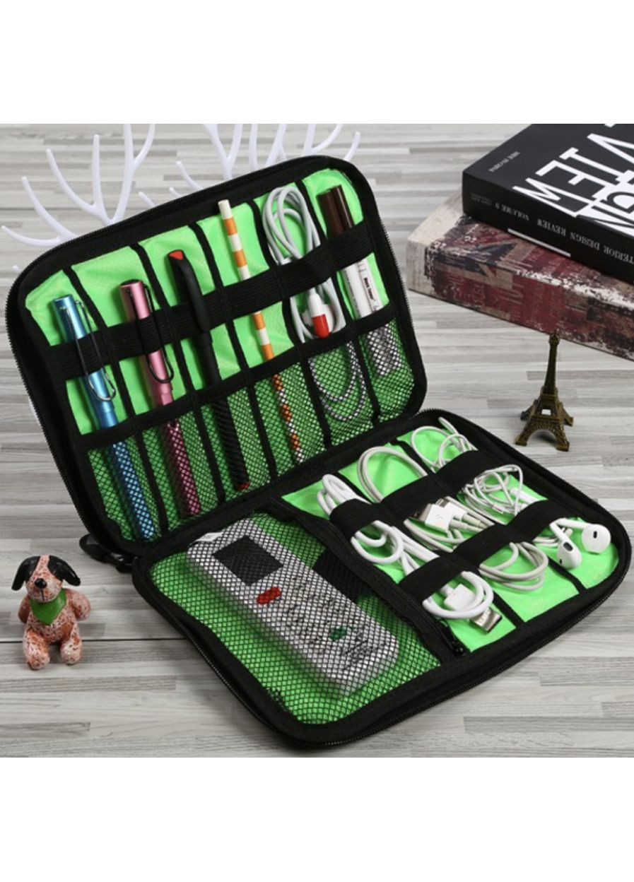 Органайзер для кабелей и мелочей Black/Green Supretto (365720955)