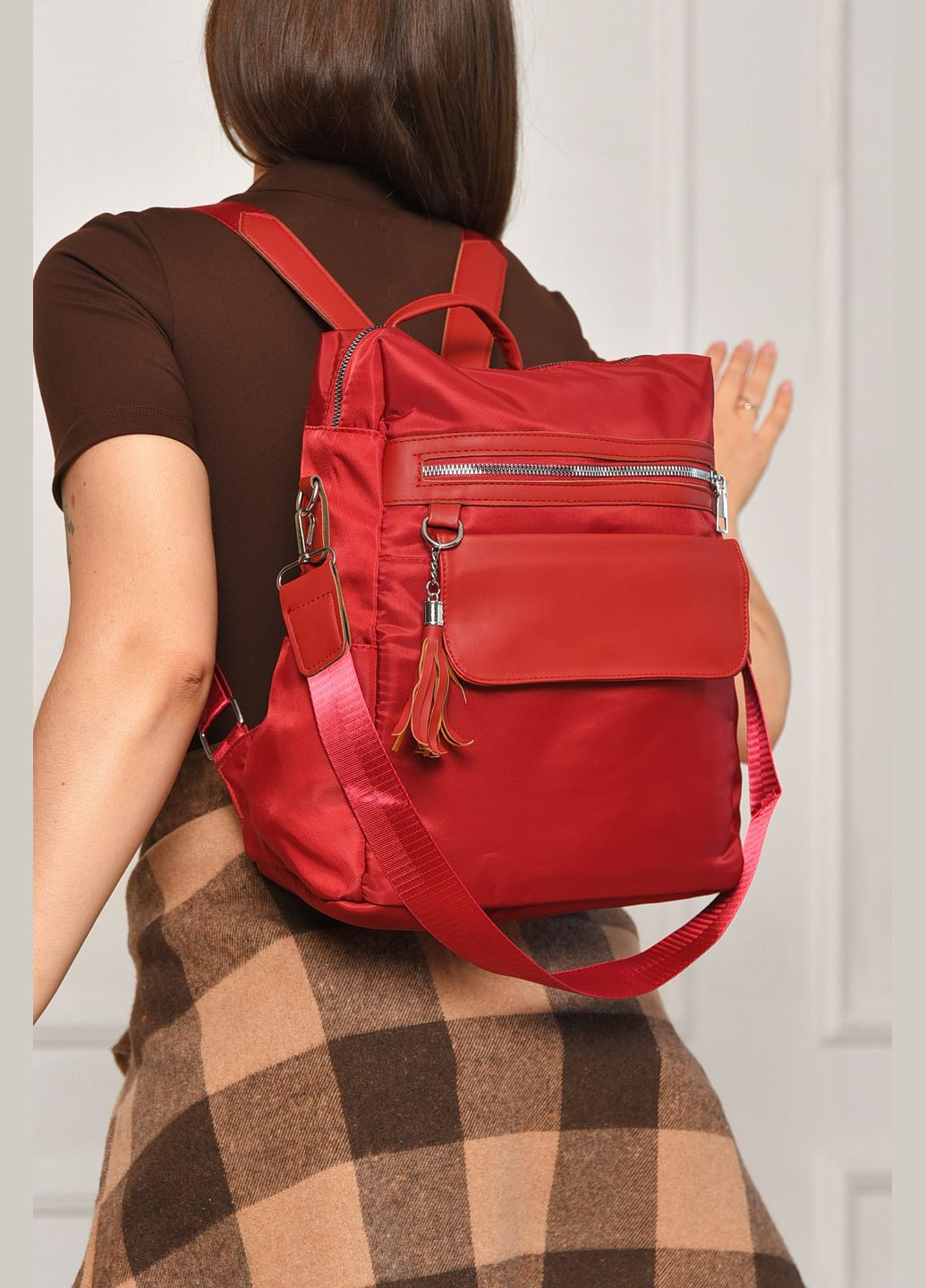 Рюкзак женский красного цвета Let's Shop (346815496)