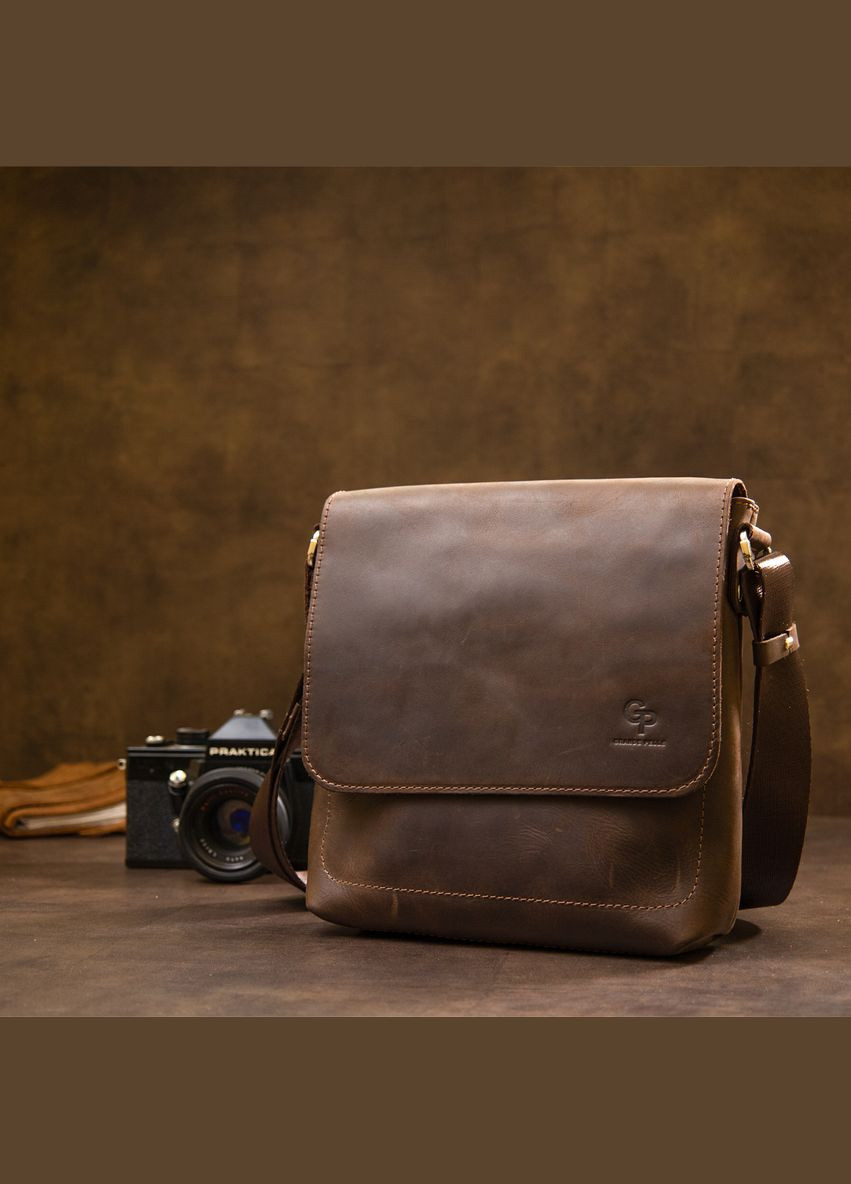 Сумка чоловіча шкіряна через плече 11432 Коричневий Grande Pelle (302008975)