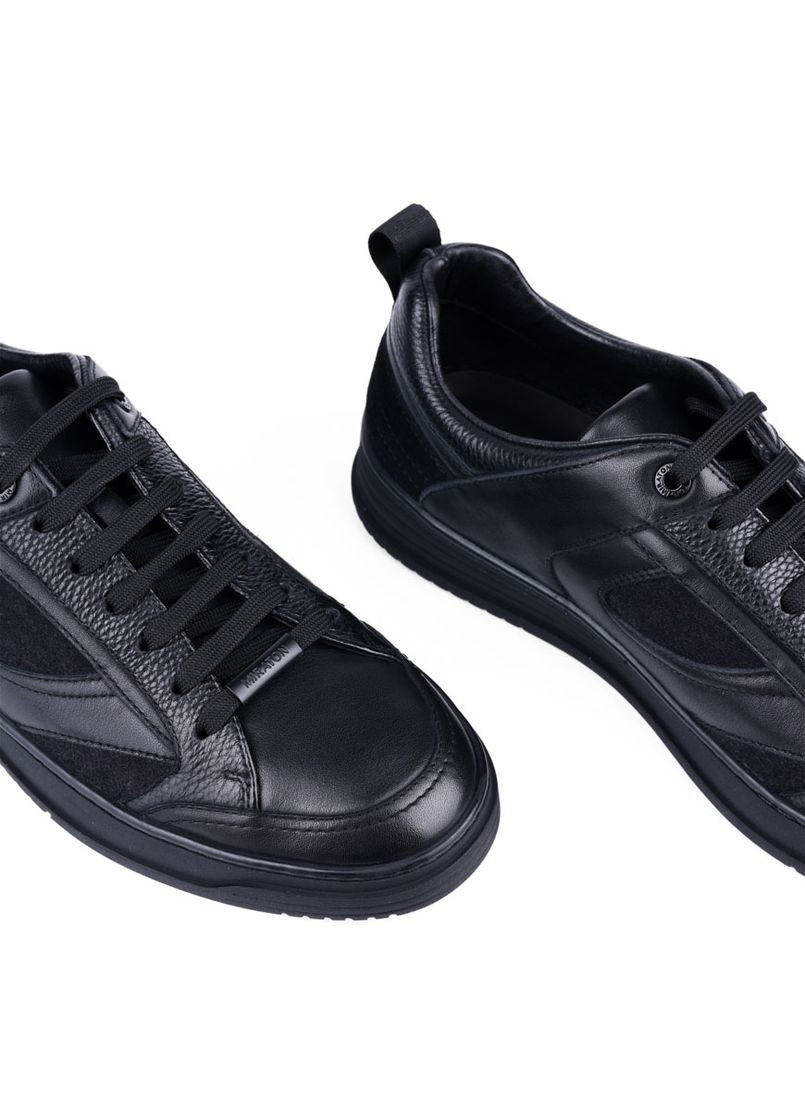 Черные мужские кеды m018a-20-g11/a08/u58/mx3 черный кожа MIRATON