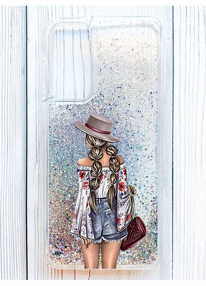Чохол з плаваючими срібними блискітками на Samsung Galaxy A26 Дівчина в капелюшку (принт 8) Creative (362963086)