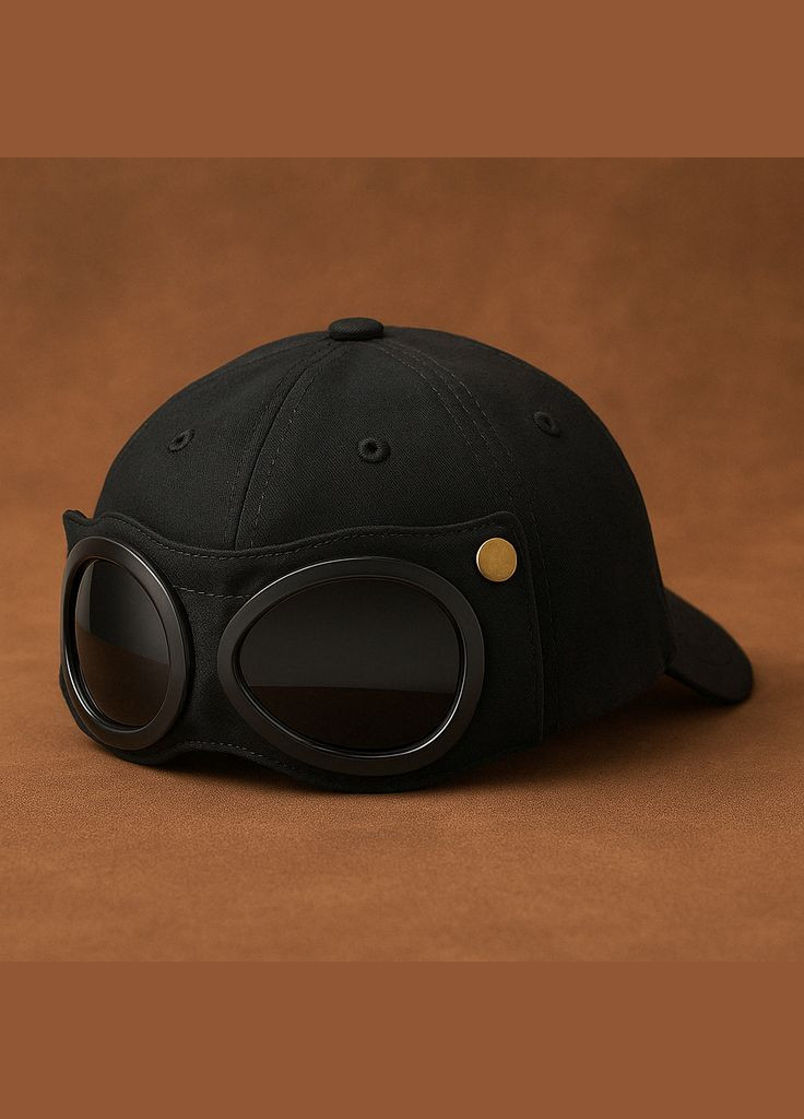 Кепка бейсболка с солнцезащитными очками с изогнутым козырьком черная one size No Brand (328262712)