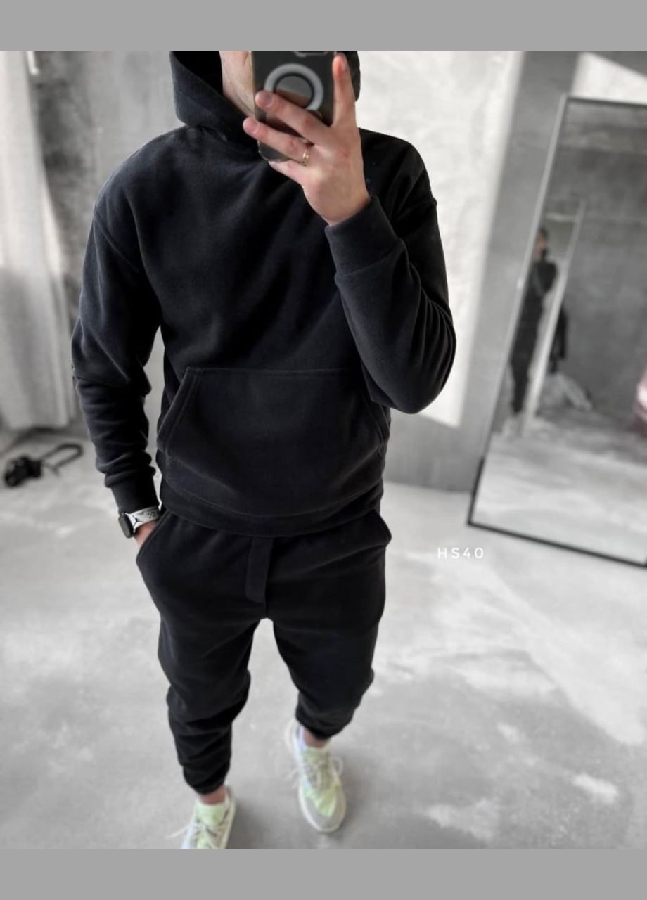 Черный очень теплый костюм Fashion