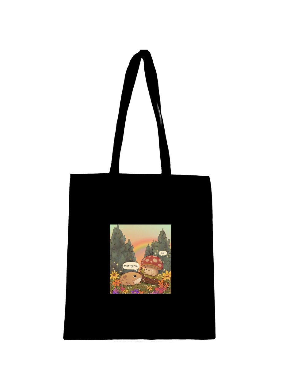 Эко сумка шопер сумка с принтом "Лягушка и грибочек" Handmade (292713921)