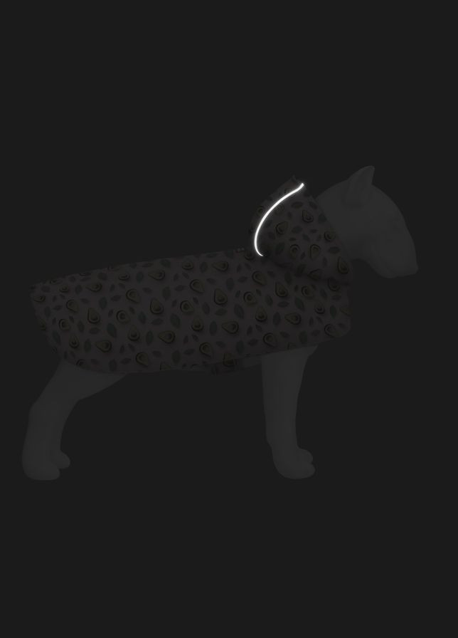 Дощовик-накидка з капюшоном для собак Clothes, "Авокадо на рожевому", М, А 40-43 см, B 52-62 см, З 33-42 см WAUDOG (329745712)