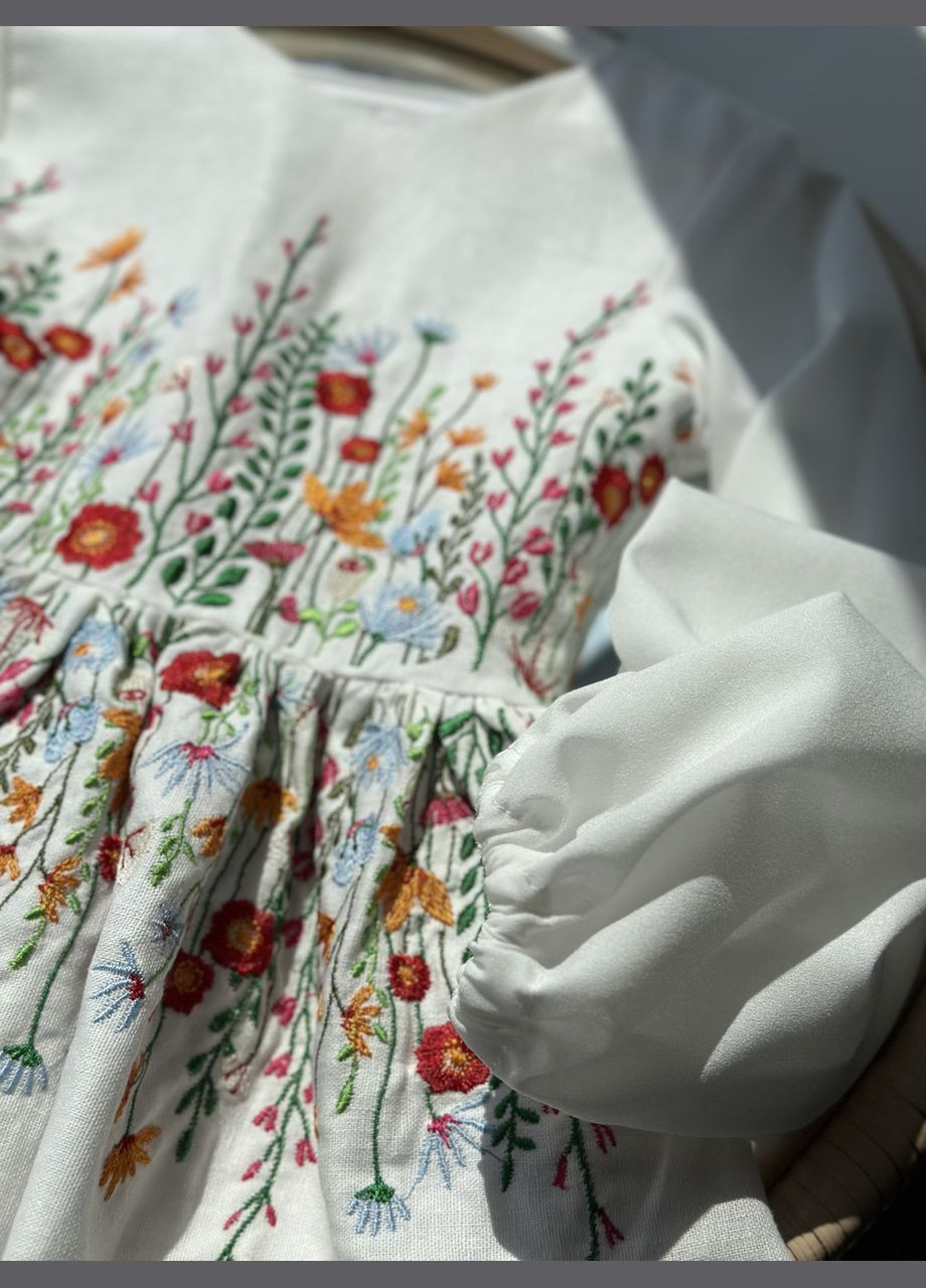 Біла сукня вишиванка дитяча із льону мавка біла (розмір 110) No Brand (340689793)