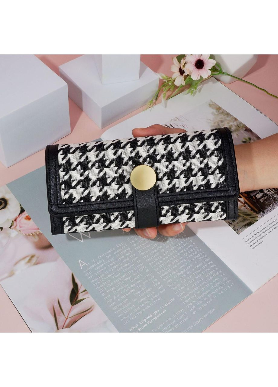 Клатч-кошелек женский на 3 сложения, стильный, с принтом ''гусиная лапка'' ( ) China (366874336)