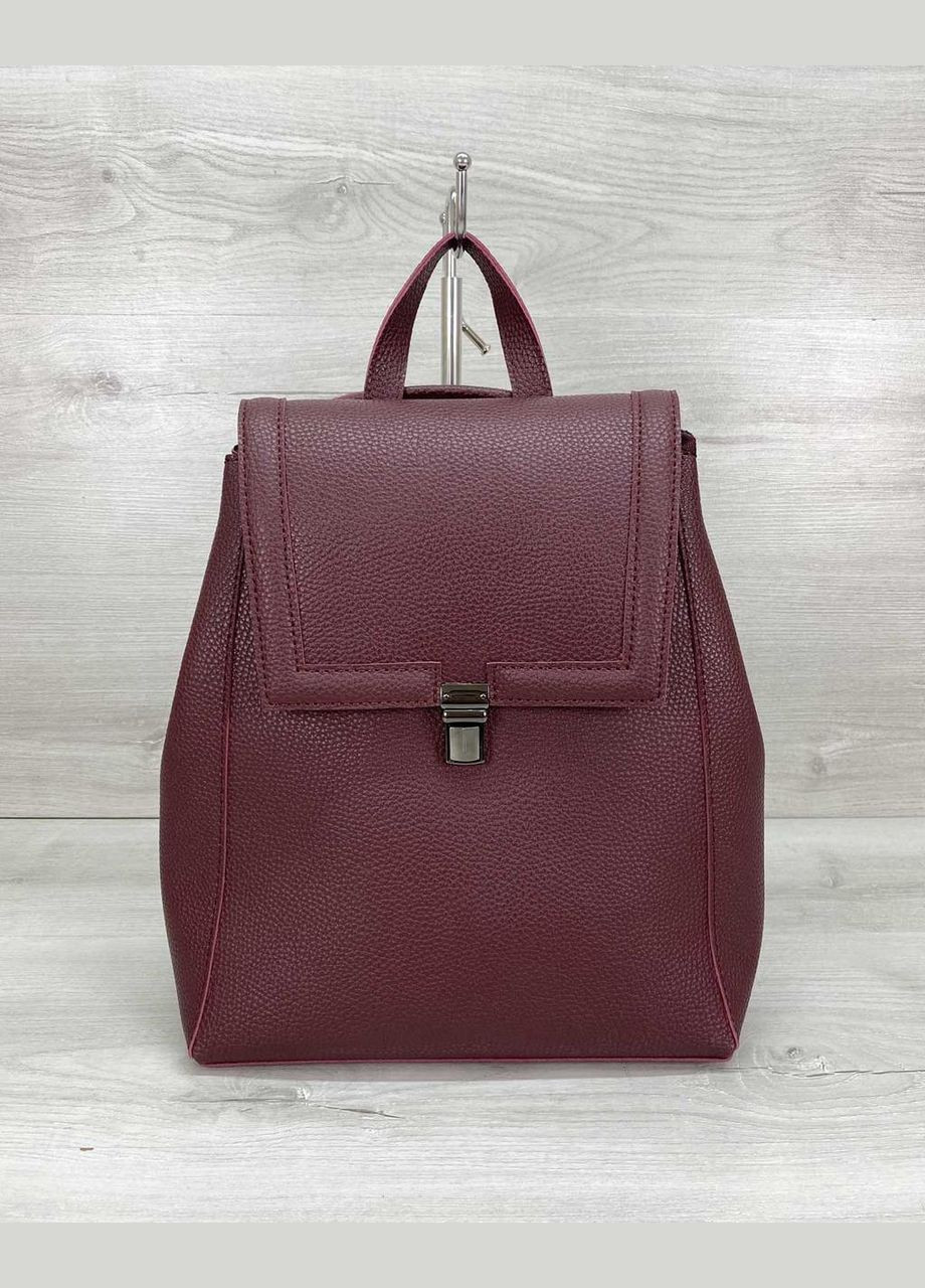 Жіночий повсякденний рюкзак-сумка зі шкірозамінника «Луї» бордового кольору WeLassie (298570868)