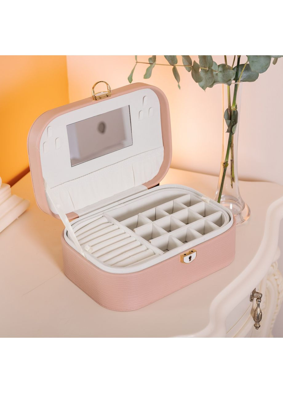 Шкатулка для украшений из эко кожи 2 яруса с замком органайзер для ювелирных изделий HP-5-1P Yiwu (370801421)