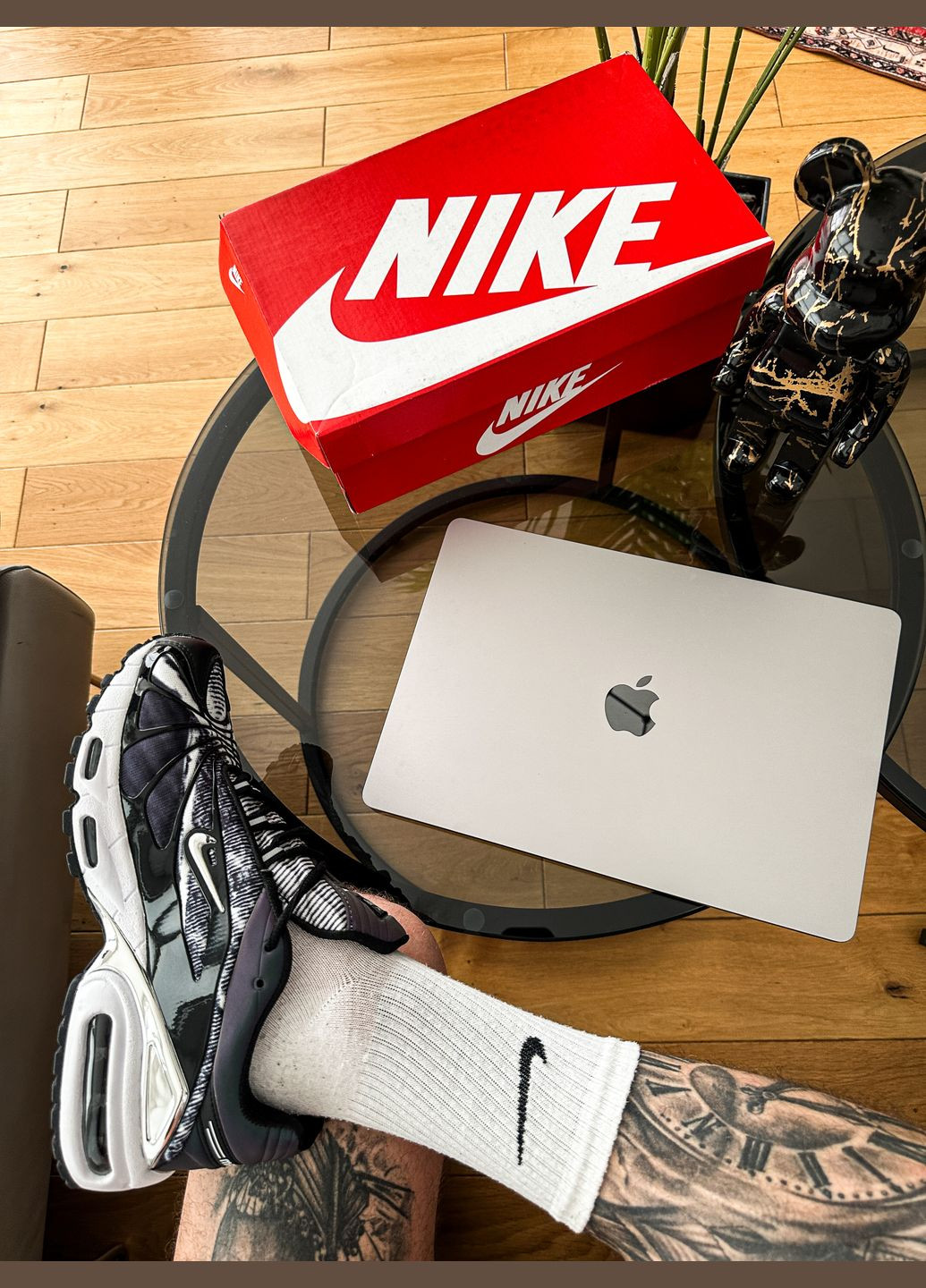 Чорні Осінні кросівки чоловічі nike air max tailwind 5 x skepta black white silver | найк аір макс теілвінд 5 х скепта чорні No Brand