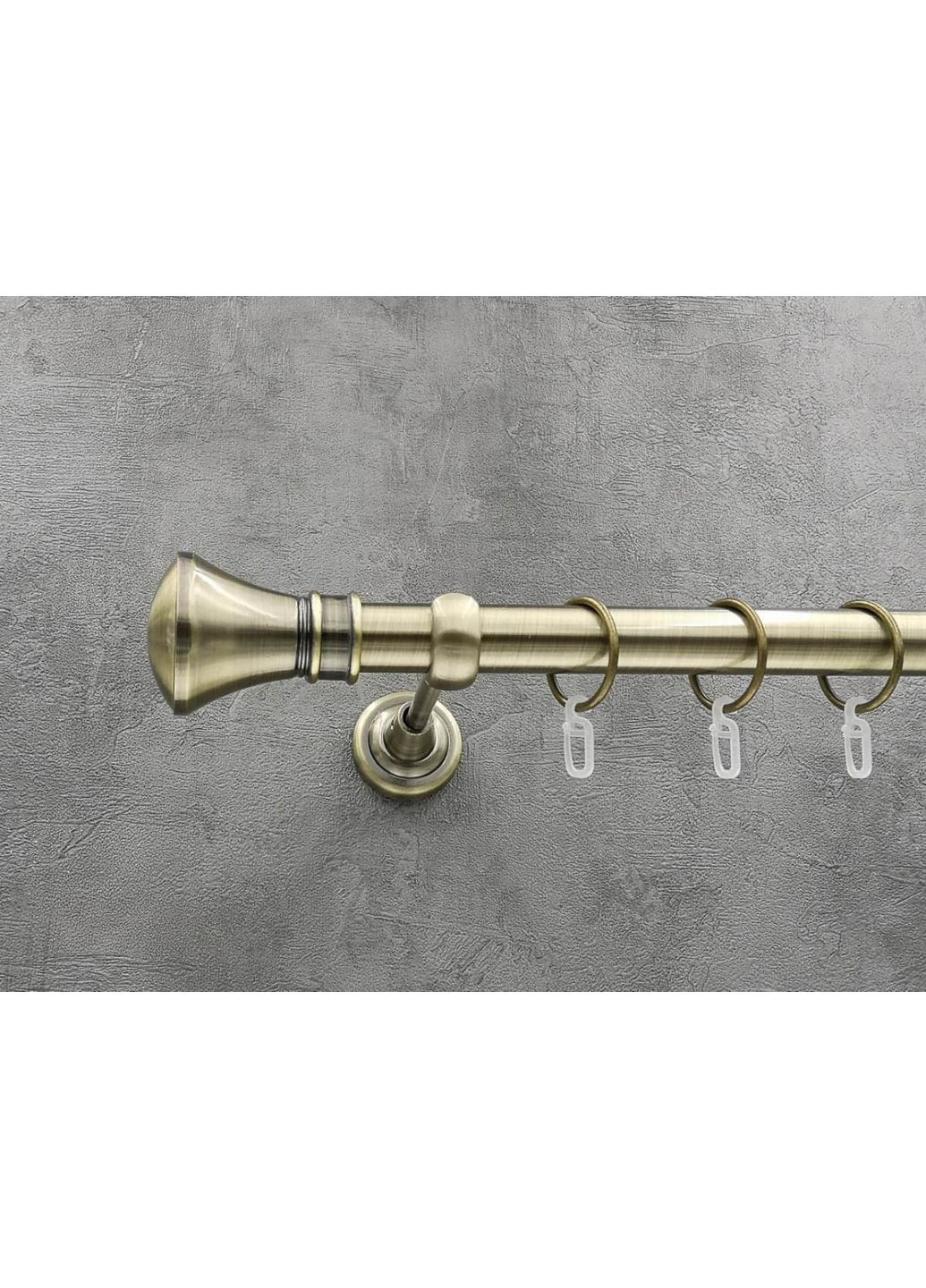 Карниз Люксор гладкая штанга одинарный открытый 25 мм 400 см Антик Quadrum (352782025)