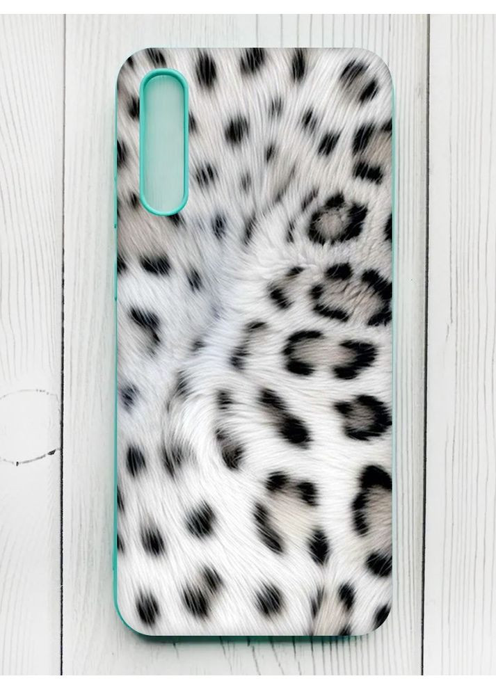 Матовий чохол з бірюзовими боками на Samsung Galaxy A50 (2019) A505/A30s Білий леопард (принт 398) Creative (355403185)