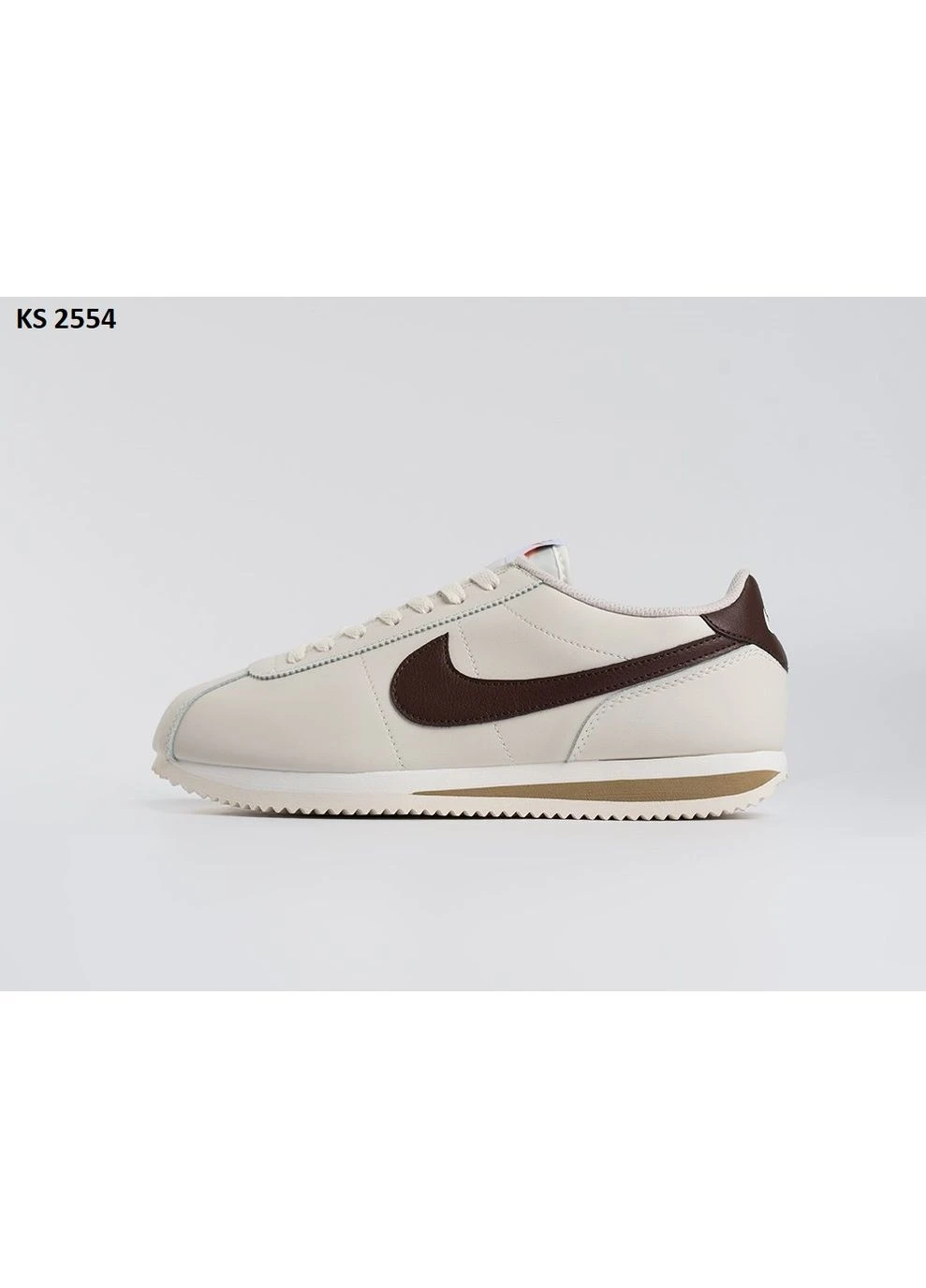 КРОССОВКИ ЖЕНСКИЕ NIKE CORTEZ WHITE BROWN НАЙК КОРТЕЗ No Brand белые демисезоны (367173366)