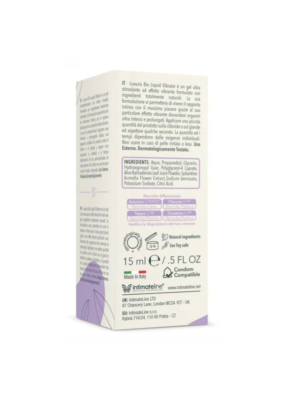 Стимулирующий гель с вибрирующим эффектом Luxuria Bio Liquid Vibrator 15мл Intimateline (383372269)