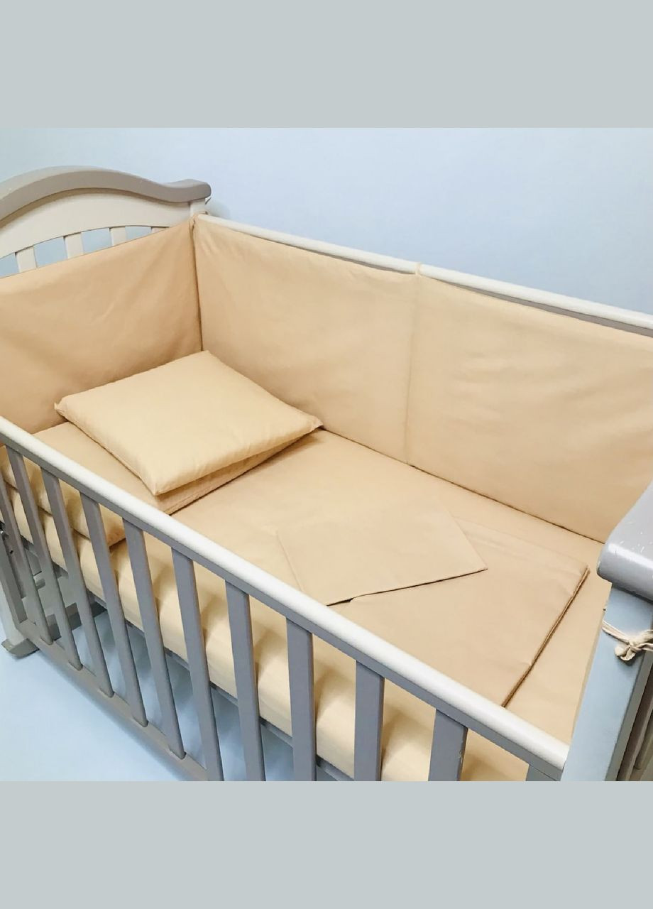 Бортики захист в дитяче ліжко Золотисті бязь 120x40, 60x40 см Penetka (329146265)