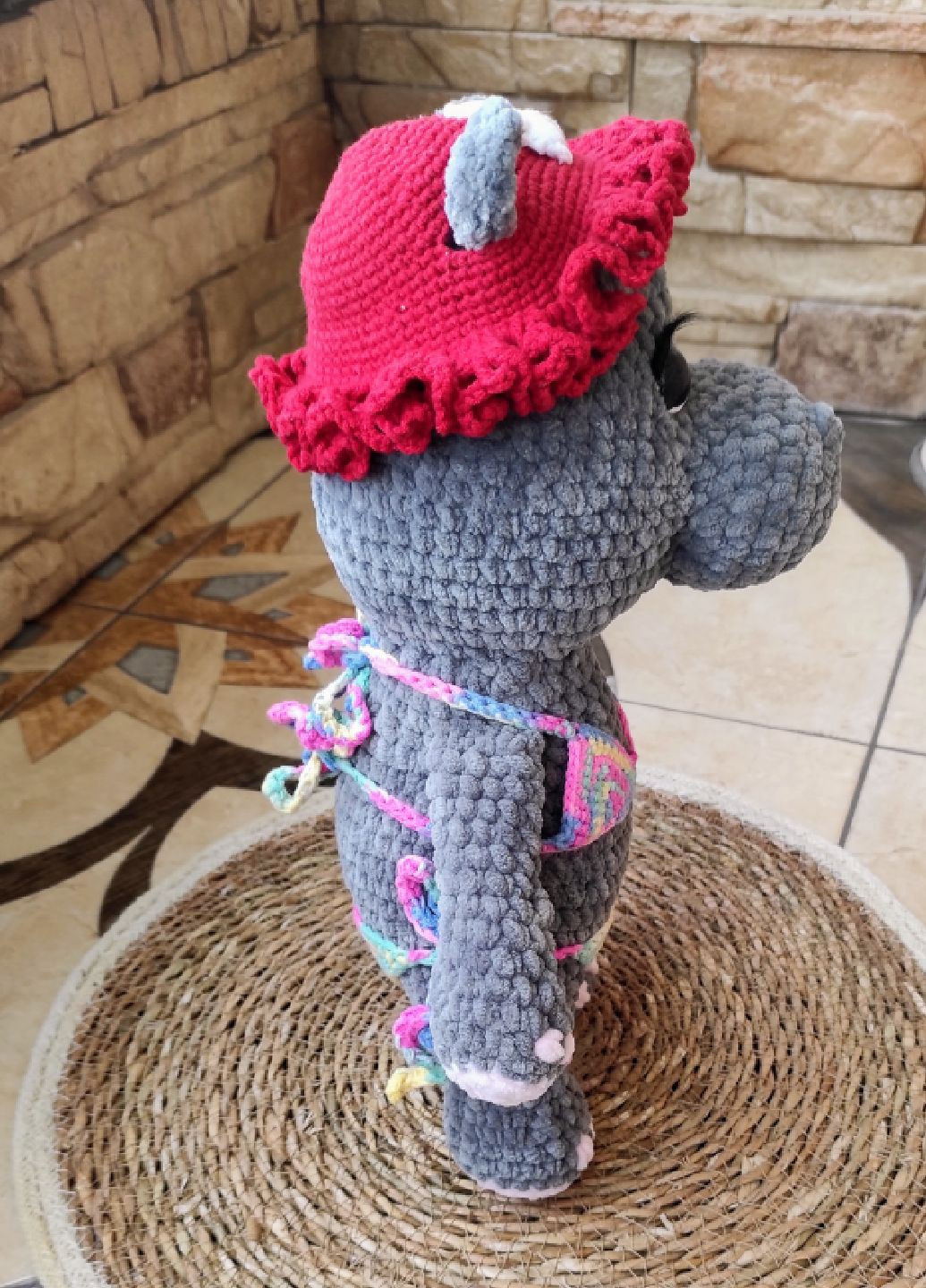 В'язаний бегимотик, м'яка іграшка, декор для дому, подарунок Handmade (301221498)