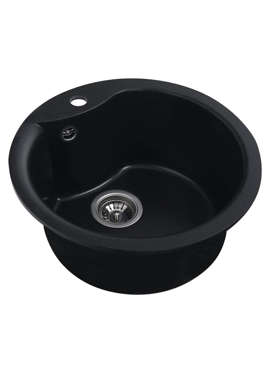 Гранитная мойка для кухни TURAS 480 матовая Черный металлик Valeso (336937533)