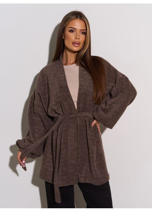 Коричневый демисезонный кардиган No Brand