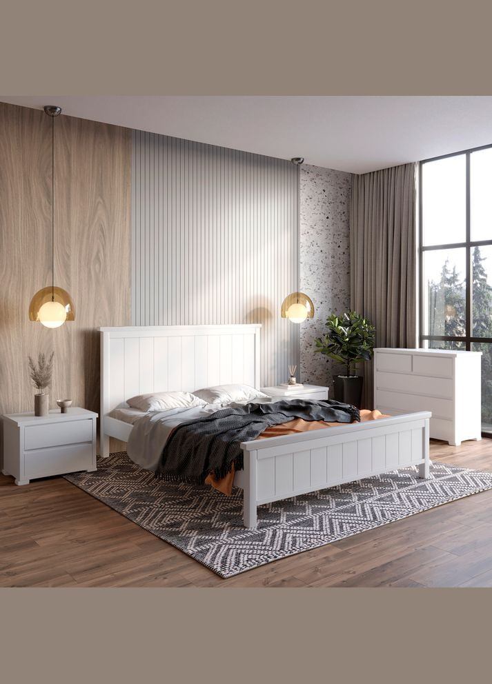 Двуспальная кровать Вирджиния (RAL9003) 140х200 см (MBG-1606) Mebigrand (368281054)