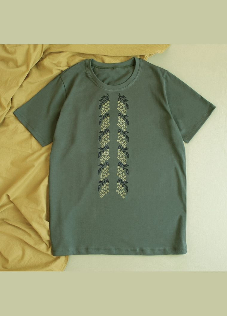 Вишита жіноча футболка з орнаментом Калина Ladan - (301026284)