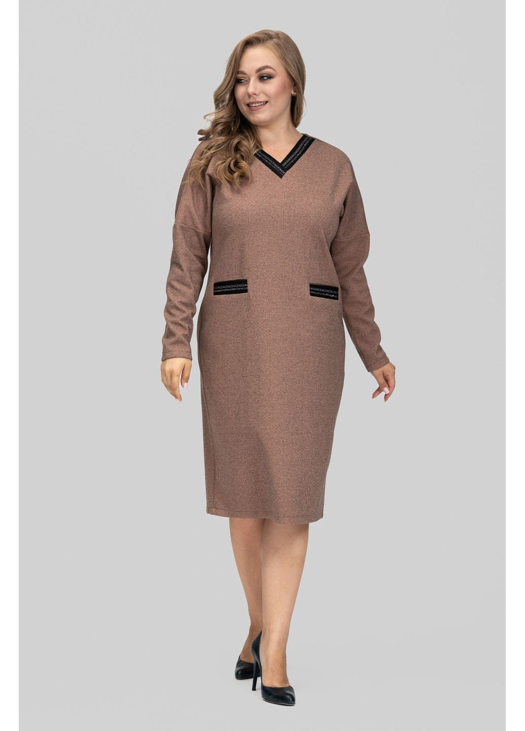 Пудрова жіноча трикотажна сукня лана all posa (ap102615p) A'll Posa