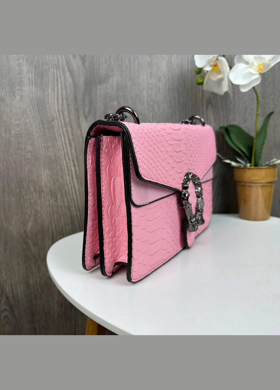 Женская мини сумка клатч под рептилию Подкова, модная маленькая сумочка на цепочке No Brand (334730760)