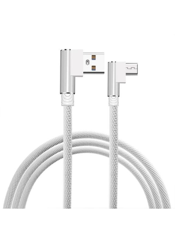 Micro usb кабель з Г-подібними роз'ємами - 2 метри, білий (100913) Nectronix (321960421)