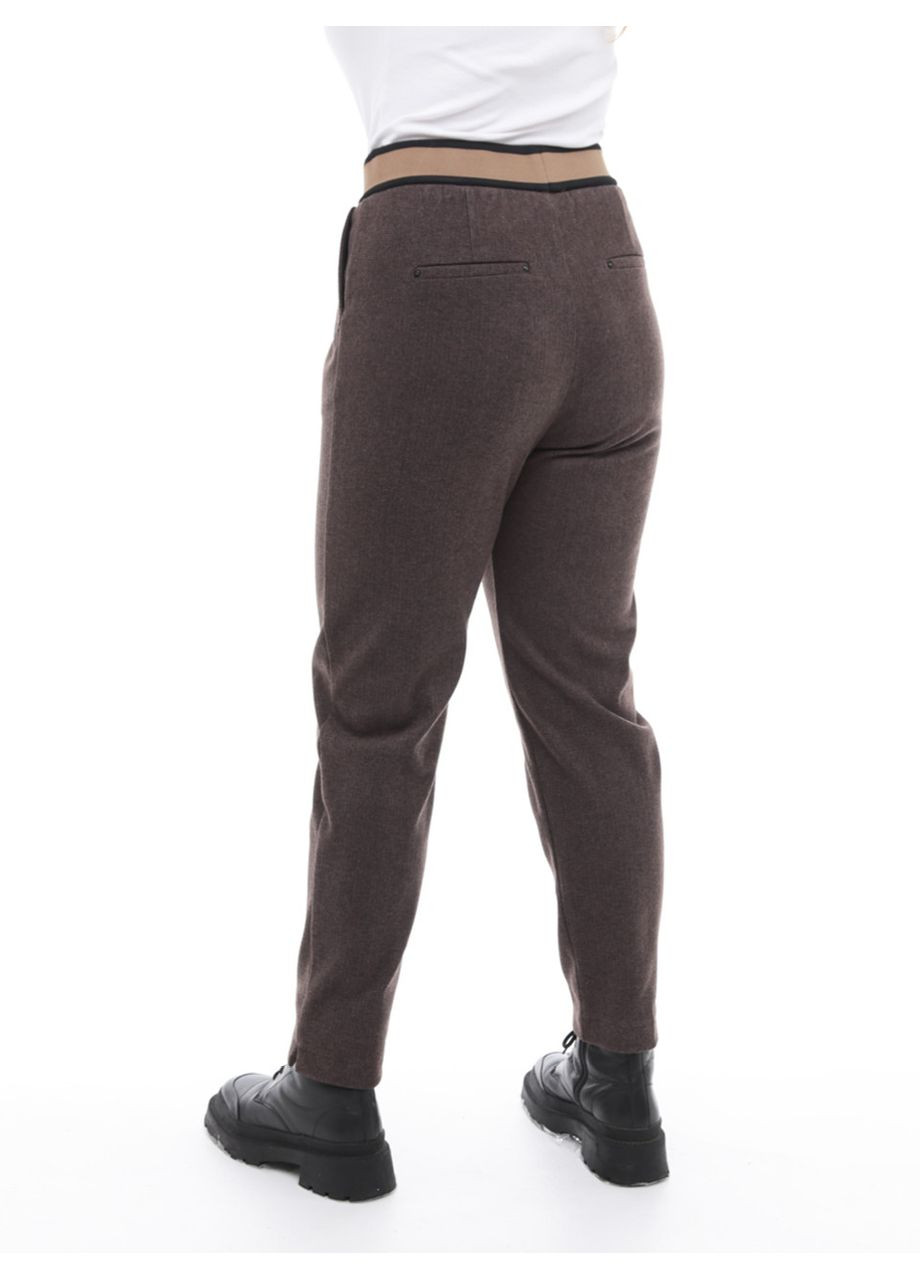 Брюки женские коричневые теплые МОМ с резинкой на поясе Estensivo MOM (305850836)
