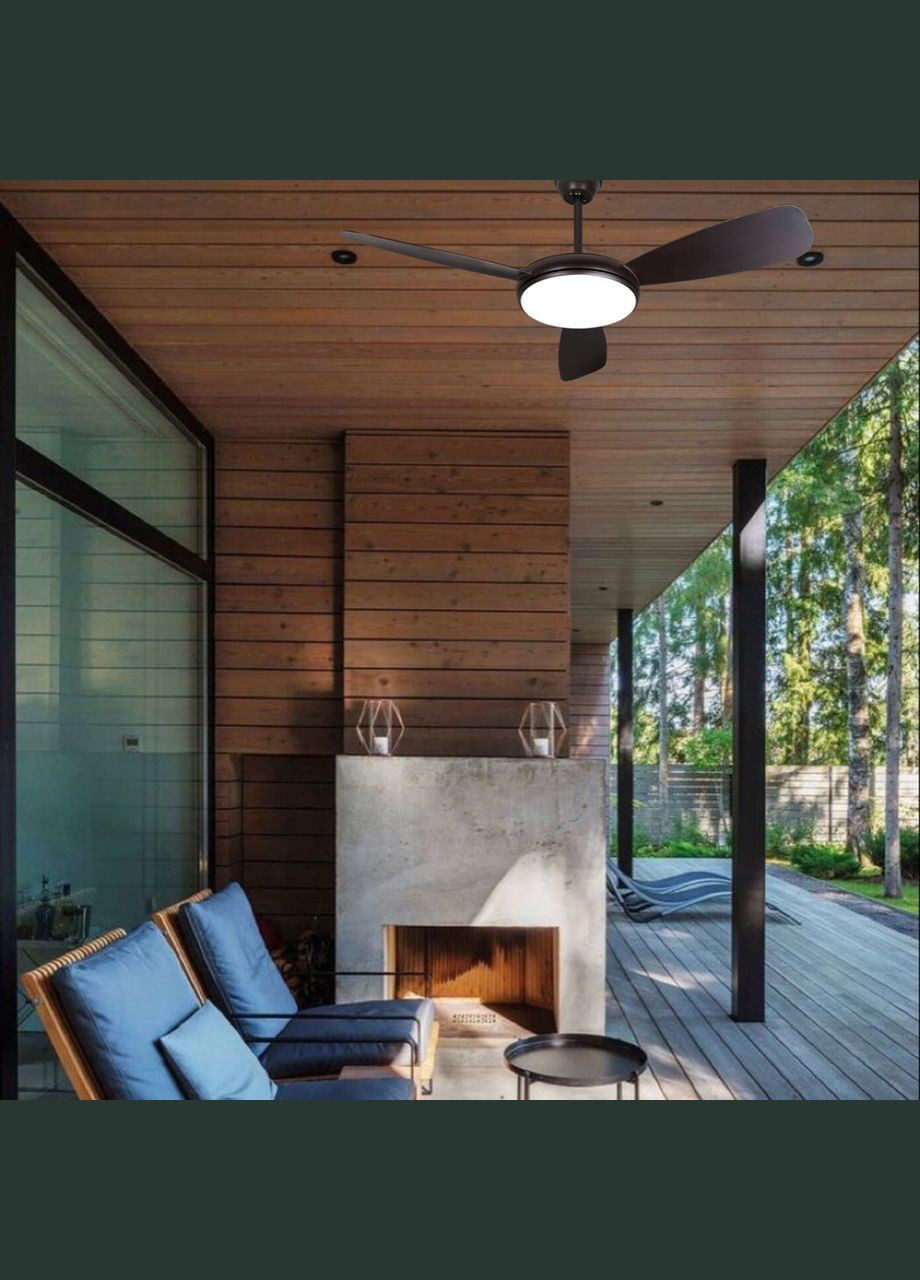 Люстра-вентилятор чорна з пультом 30W 130см (94-7102 (52) BK) No Brand (370072119)