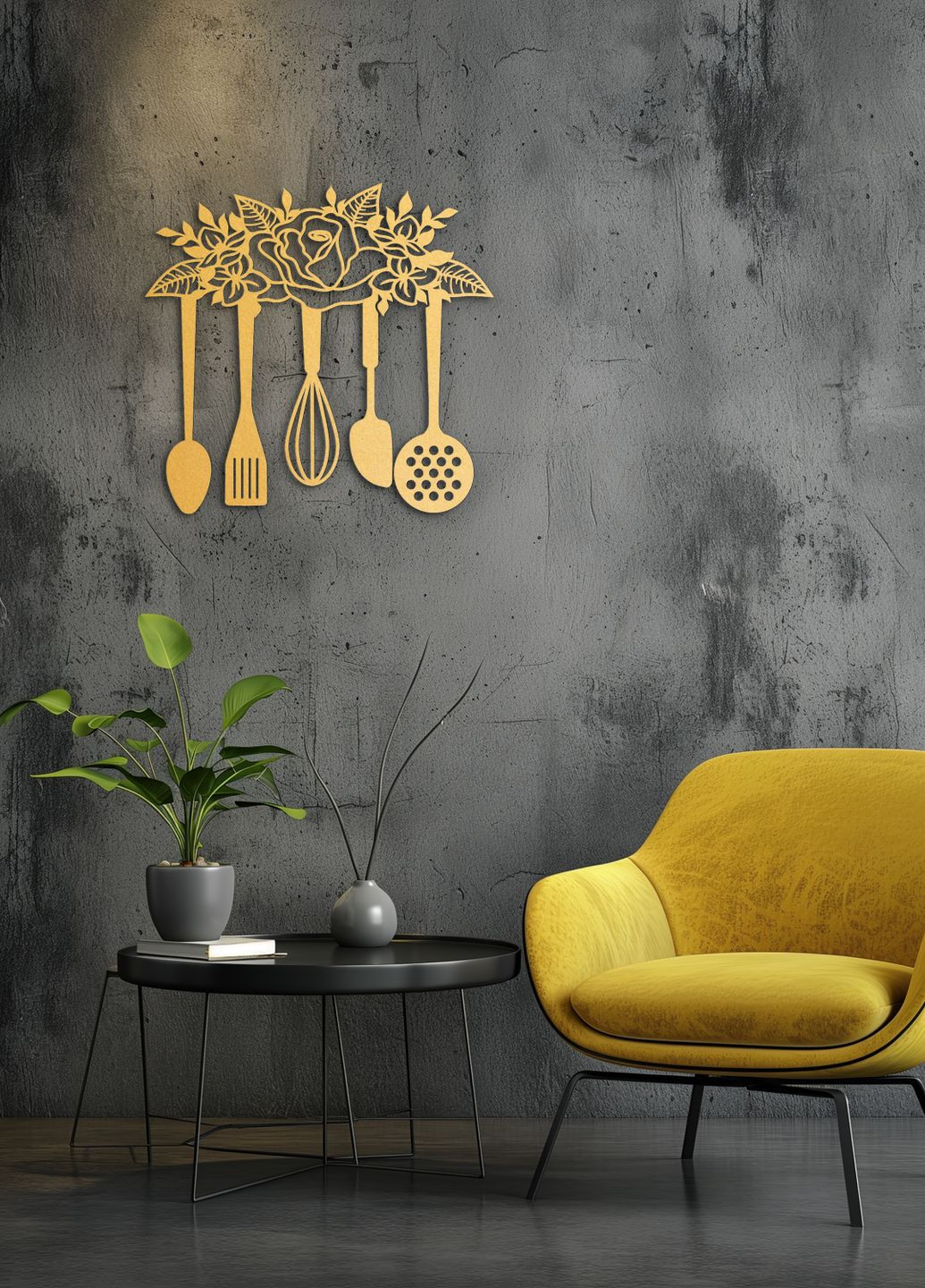 Сучасна картина на кухню, декор для кімнати "Кухонний інвентар", мінімалістичний стиль 20х23 см Woodyard (291882765)