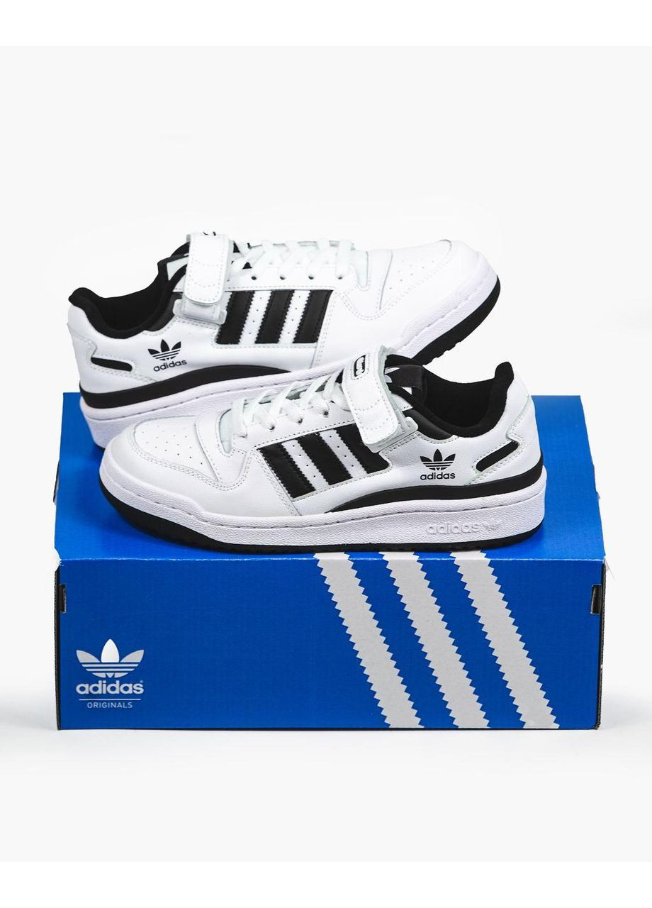 Чорні Осінні кросівки чоловічі adidas forum black white v2 адідас форум No Brand